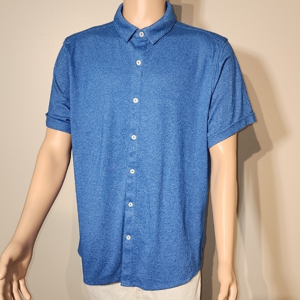 Apt. 9 Blue Short Sleeve Dress Shirt